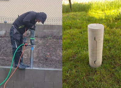 Vrtání otvorů Ø 8 cm pro plotové pole